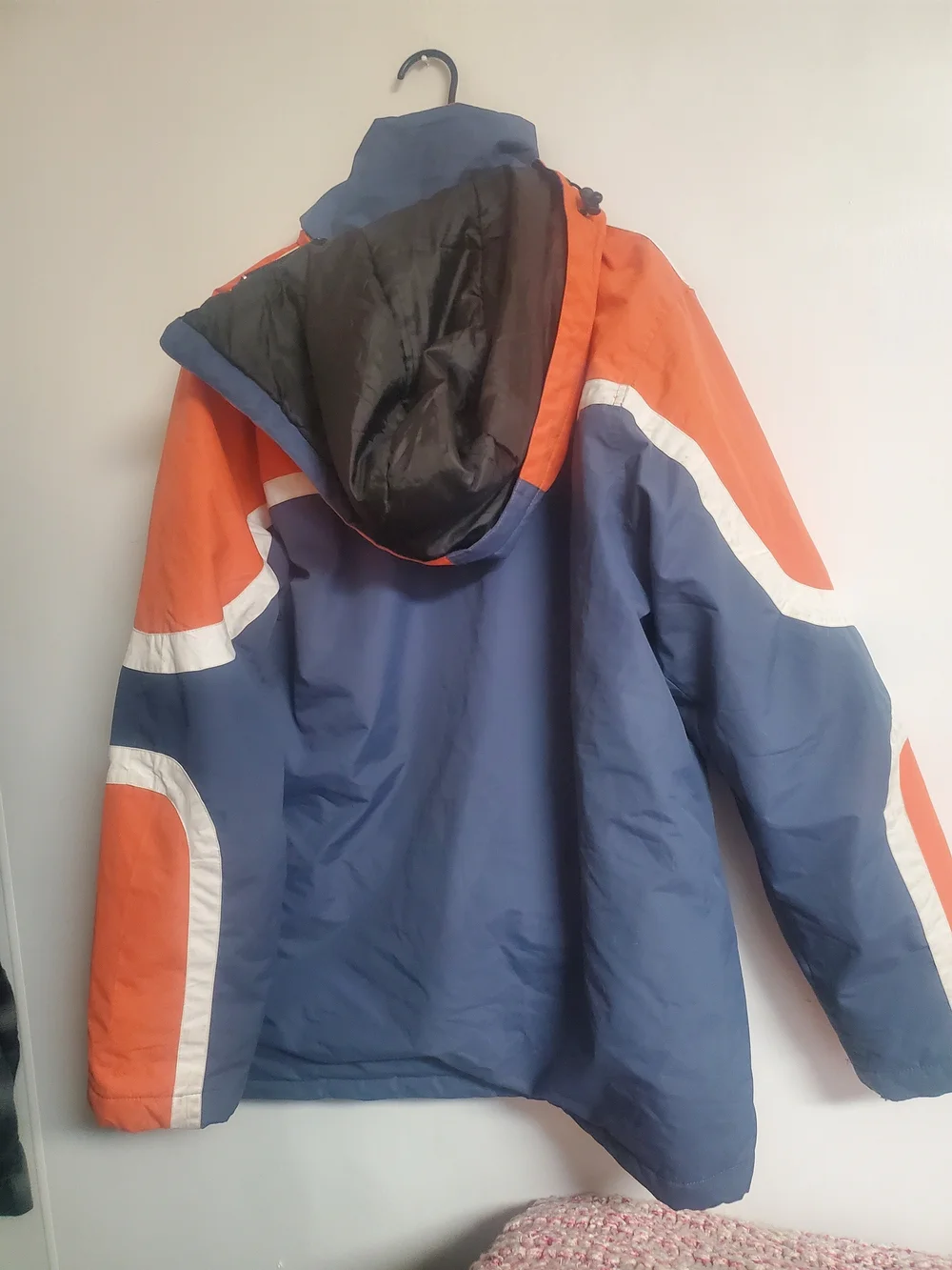Men's Colorblock Ski Jacket in Orange, Navy & Light Gray - 55